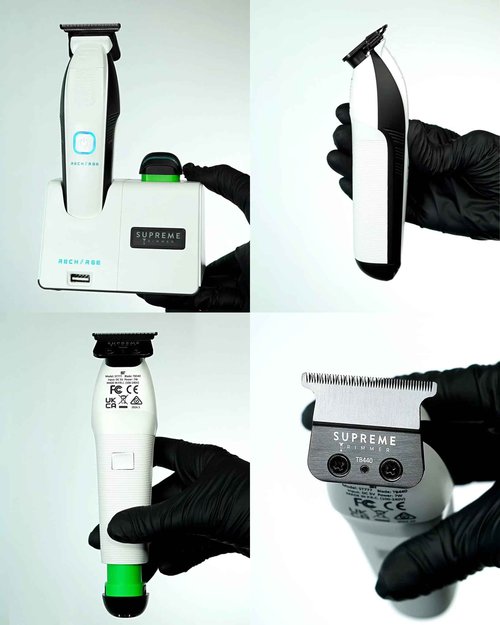 Supreme Trimmer Recharge ST777 – Professional Barber Trimmer with 2 Removable Batteries | 8000 RPM Motor, Zero Gap DLC Blades, Smart Charging Dock, USB-C Fast Charge