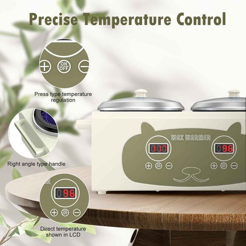 Qiiugirl Professional Hair Removal Wax Pot Heater with Waxing Kits for Hair Removal, Green
