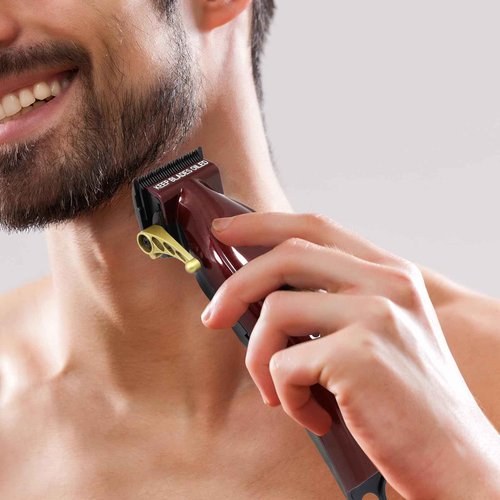 MANBOO Professional Hair Clippers for Men, Ceramic Blade Cordless Barber Set with 7800RPM Motor, Hair Cutting Kit with 14 Guide Combs for Fade (Wine Red)