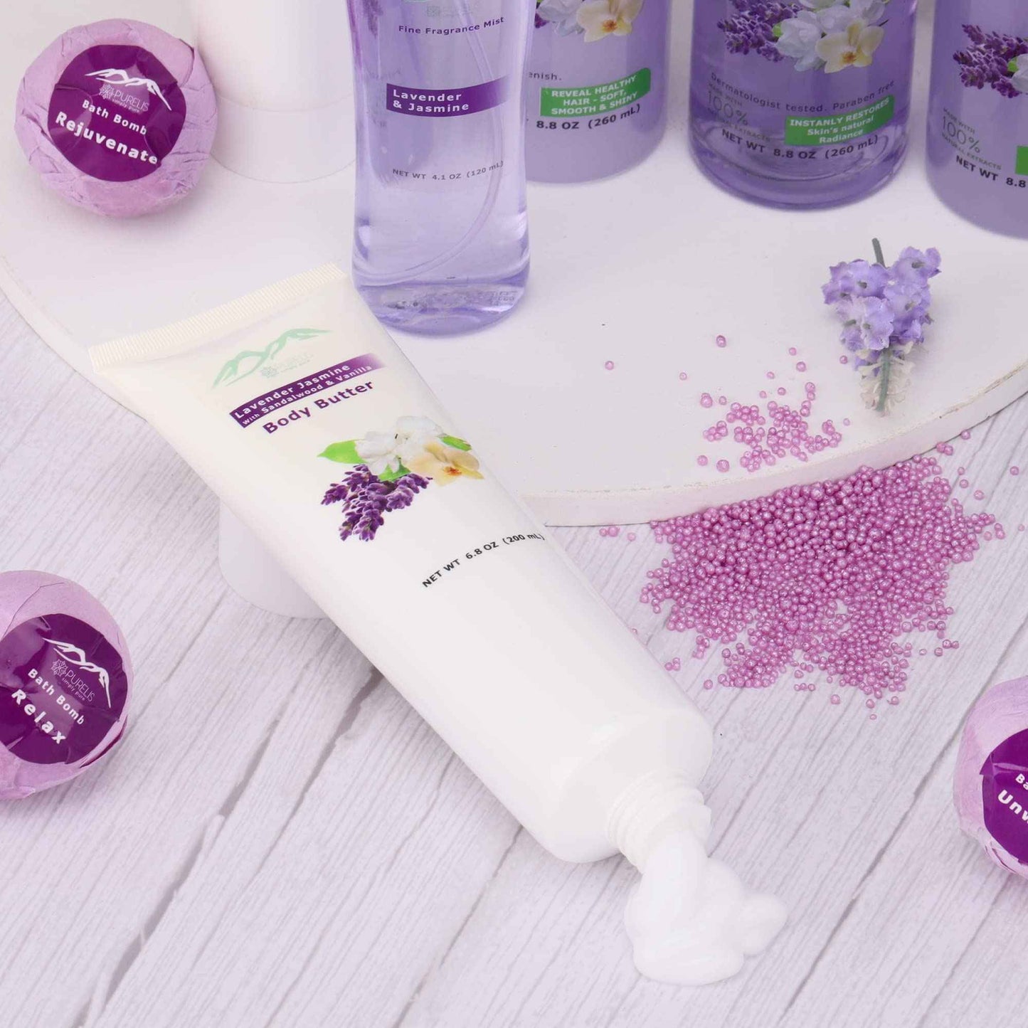 Gift Baskets for Women. Relaxing Lavender Bath Gifts for Her Spa Basket is Filled with All Natural Spa Goodies! Sulfate & Paraben Free. Spa Gifts for Women.