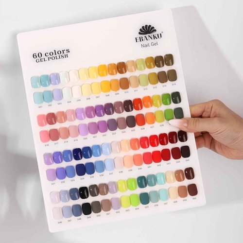 EBANKU 60 Colors Gel Nail Polish Set Same Color Same Bottle with No Wipe Base Top Coat Soak Off Gel Polish Kit Nail Art Manicure Salon DIY at Home for Women