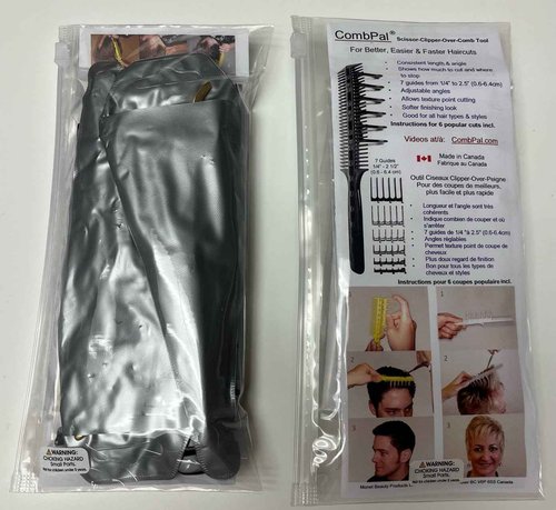 CombPal Scissor Clipper Over Comb Hair Cutting Tool - Barber Hair Cutting kit - DIY Home Hair Cutting Guide Comb Set (Jumbo Value-Pack, Black)