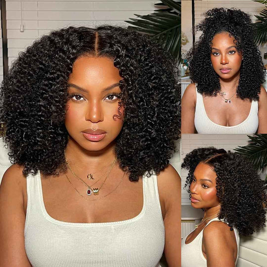 250% Density Kinkycurly Wig Human Hair 13X6 HD Lace Front Curly Human Hair Wig With Baby Hair Afro Kinkys Curly Wig For Women Real Human Hair 16inch