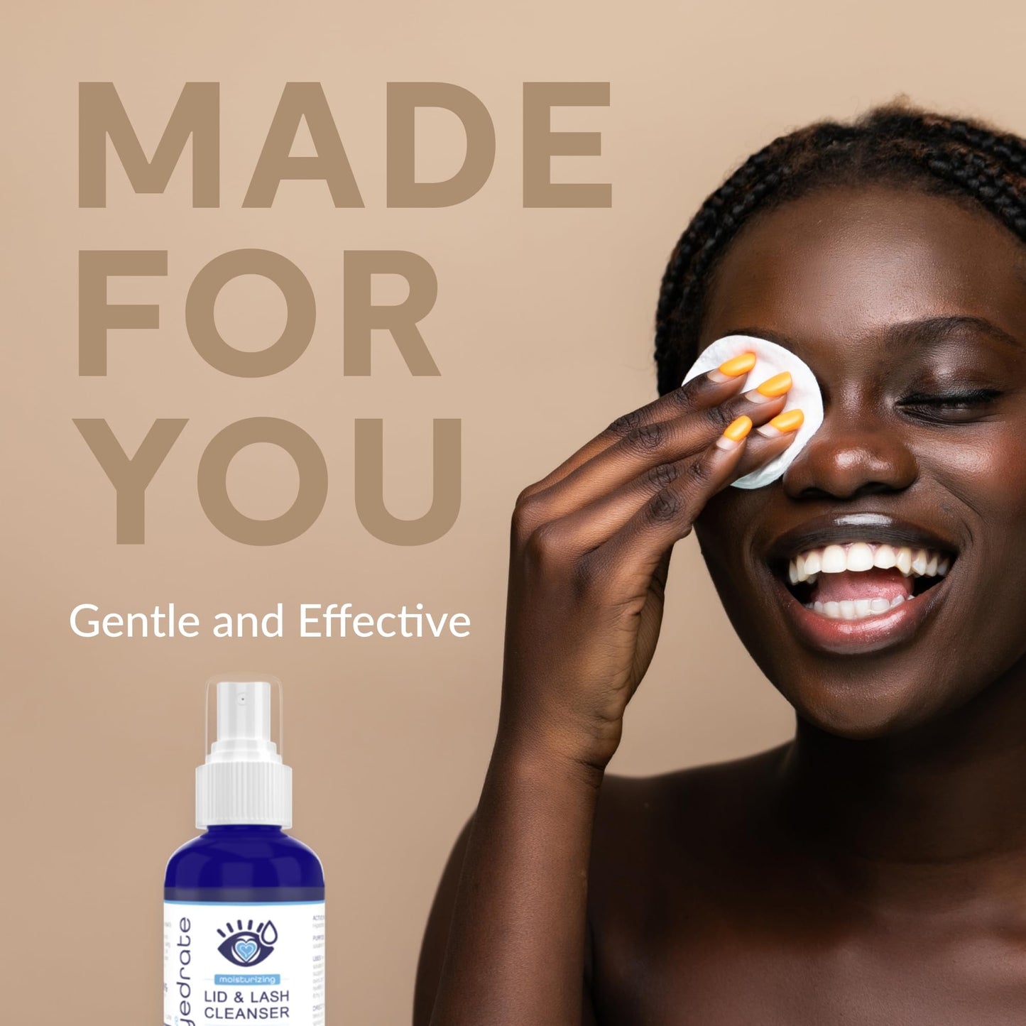 Lid and Lash Cleanser – 4oz Glass Bottle – Pure Hypochlorous Acid Spray for Soothing Dry Eye Irritation – Daily Eyelid & Lash Cleanser