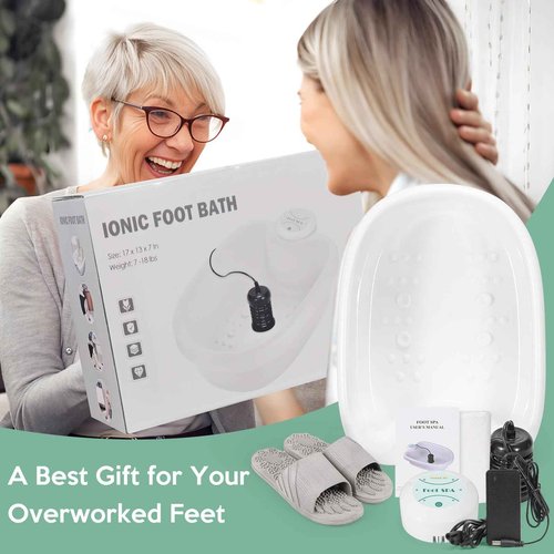 VnioLife Ionic Foot Bath Detox Machine with Slipper, Portable Ionic Foot Detox Chi Cleanser | Home Use, Beauty Salon Holiday Gift