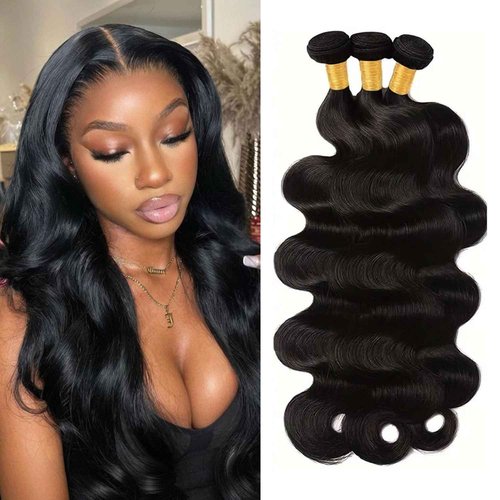 SilkSleek Body Wave Hair Bundles - 16 18 20 Inch | 100% Unprocessed Brazilian Virgin Human Hair | 3-Pack Quick Weave Bundles with Glossy Finish for Women