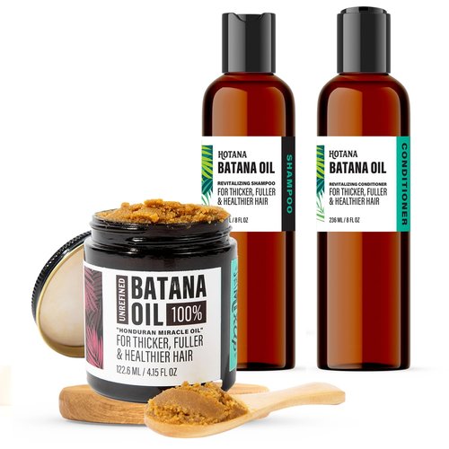 Batana Oil for Hair Growth + Batana Shampoo & Conditioner | Authentic and Natural Formula for Hair Growth & Strengthening