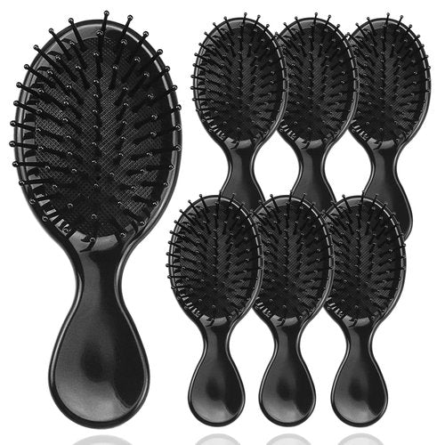 100 Pack Mini Hair Brushes Bulk, Travel Hair Brush Individually Wrapped, Soft Bristles Adds Shine, Scalp Massage and Detangling, Safe for All Hair Types Extensions, Wigs(Bright Black)