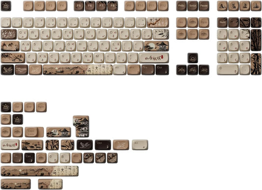 Akko PBT Keycaps Set, Mountain Seclusion MOA Profile 140-Key PBT Keycaps for Mechanical Keyboards
