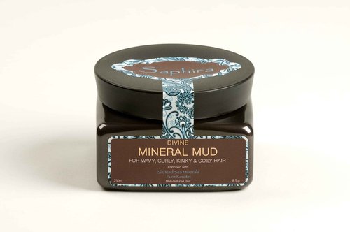 Saphira Divine Mineral Mud for Curly and Wavy Hair, Hair Moisturizer and Deep Conditioning Hair Mask for Shine and Bounce, Sulfate-Free, Paraben-Free, Vegan, 8.5 Ounce, Original Packaging