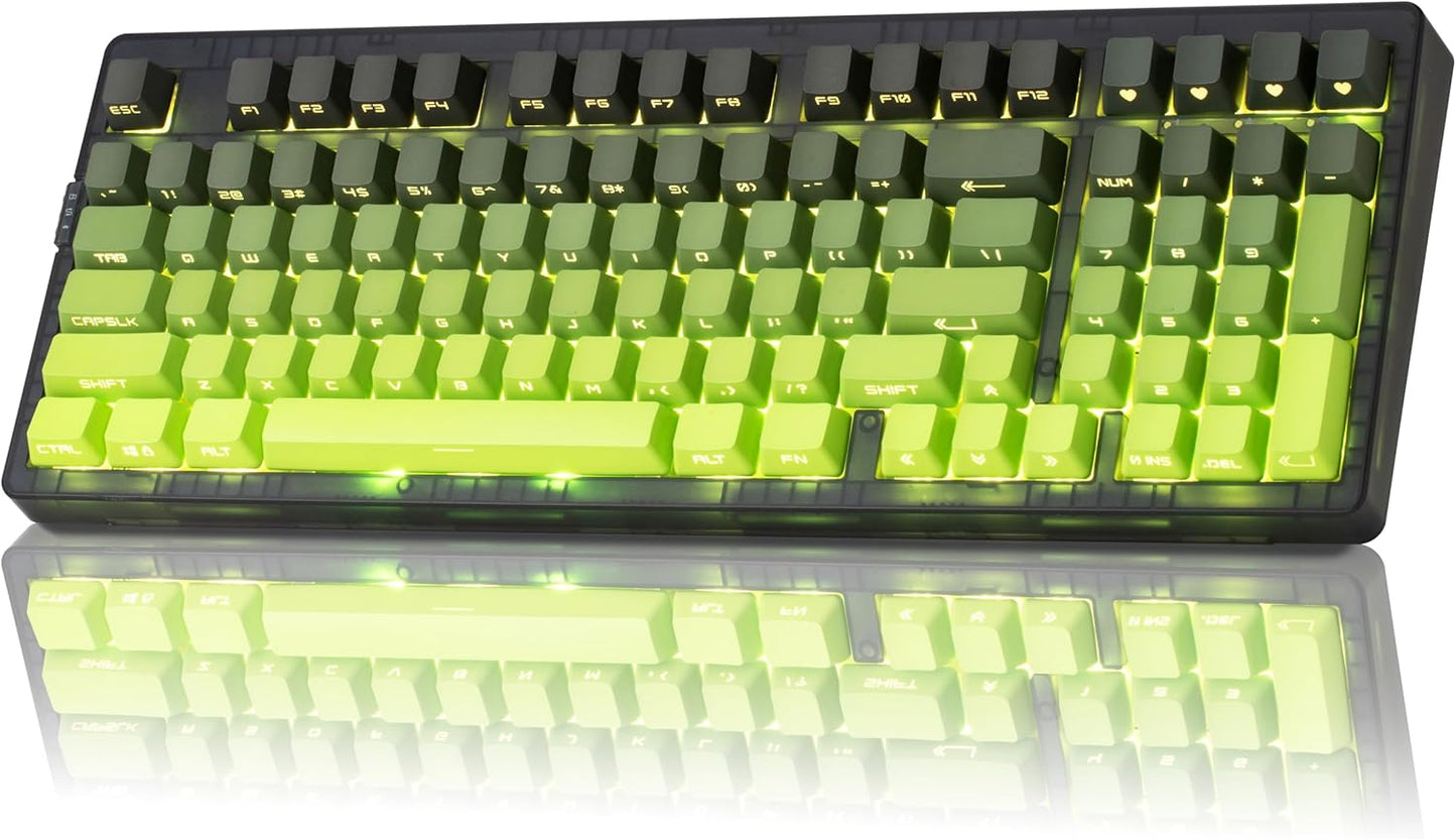 Zornher ZH980 Wireless Mechanical Gaming Keyboard,95% Black & White Hot-Swappable Custom Creamy keyboard With Number Pad,Lighted Up PBT Keycaps,Pre-lubed Linear Switches,RGB Backlit,2.4GHz/USB-C/BT5.0