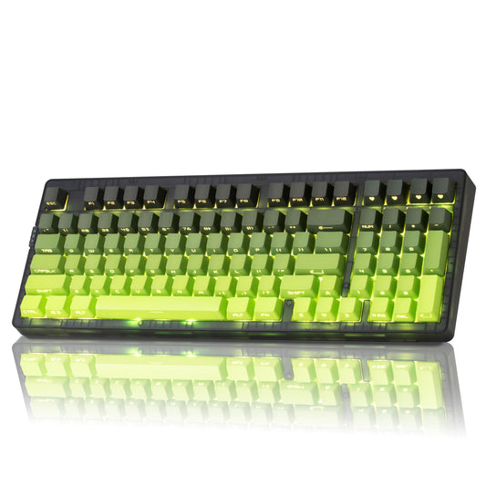 ZORNHER ZH980 Wireless Mechanical Gaming Keyboard,95% Green Hot-Swappable Custom Creamy Keyboard with Number Pad,Lighted Up PBT Dipped Keycaps,Pre-Lubed Linear Switches,RGB Backlit,2.4GHz/USB-C/BT5.0