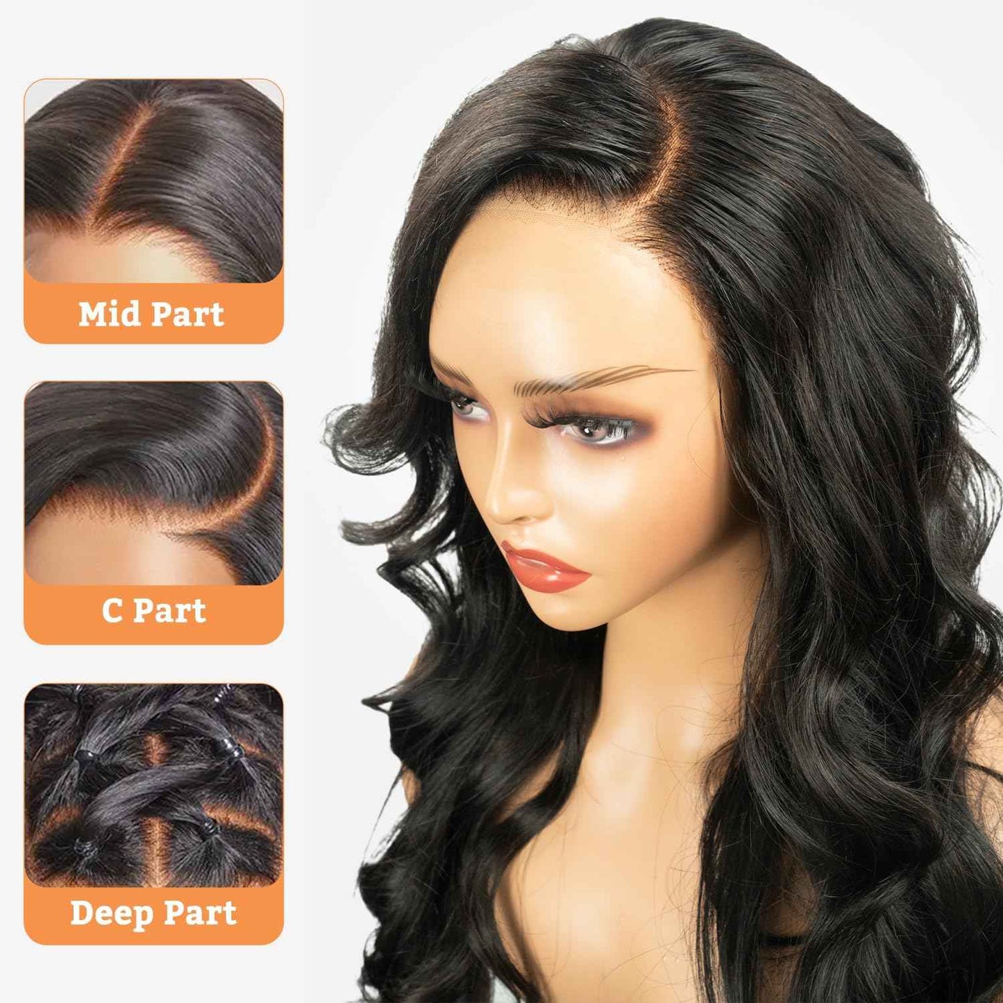 32Inch Wear and Go Glueless Wigs Human Hair Pre Cut 7x5 Black Body Wave Lace Front Wigs Human Hair 200% Density Bye Bye Knots Wigs