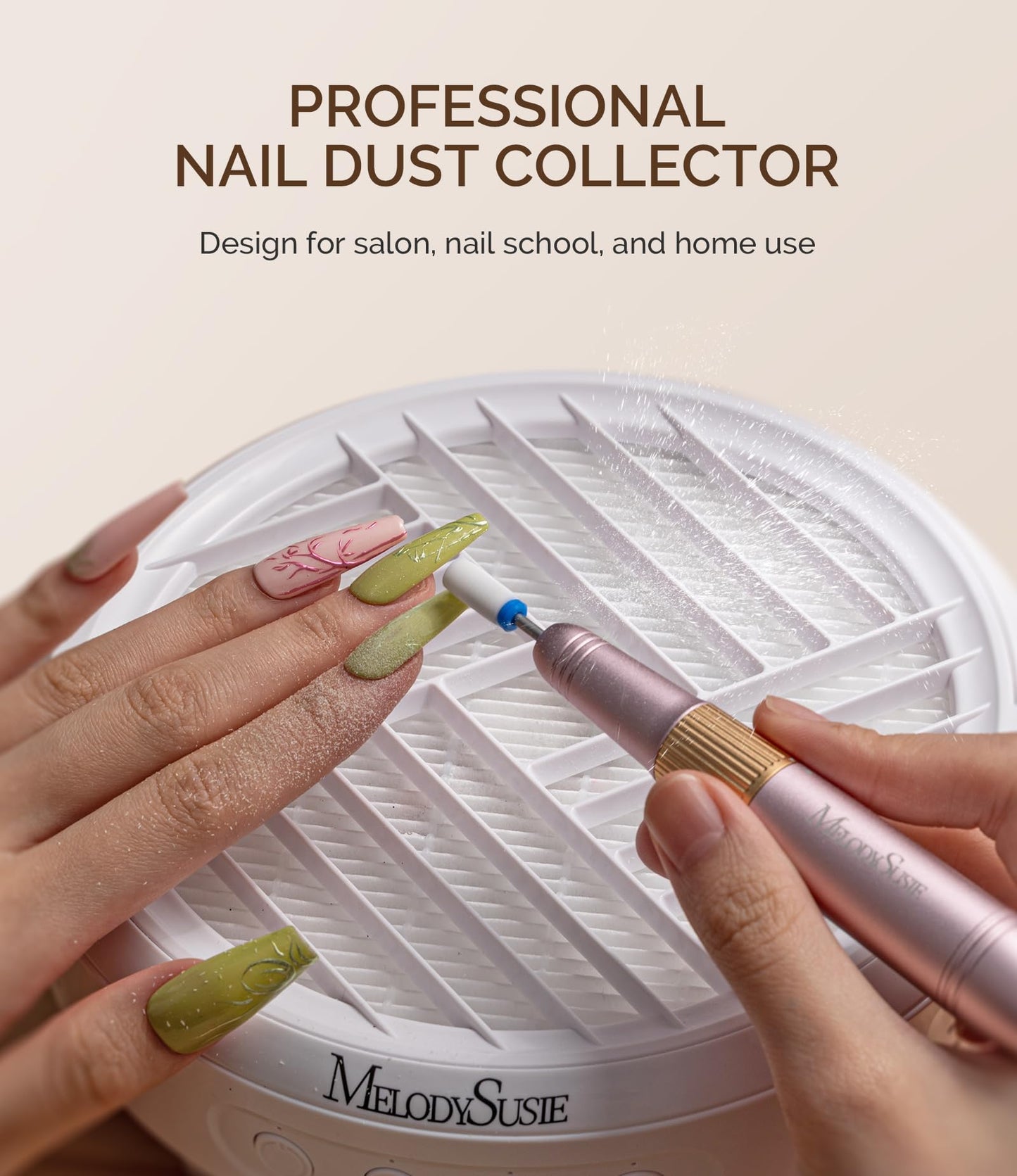 MelodySusie 30000 RPM Professional Nail Drill Scarlet SC320I, Nail Dust Collector,Portable Vacuum Fan Dust Collector for Beginner