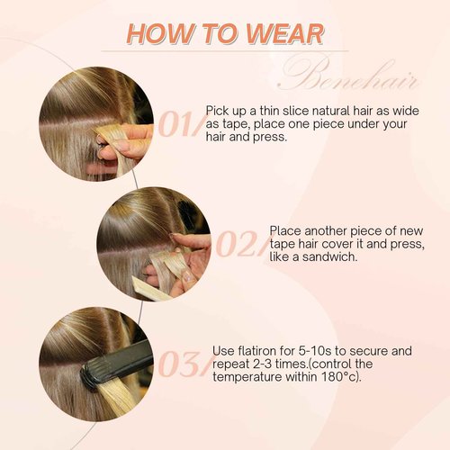 Benehair Tape in Human Hair Extensions, 22 inch Straight Invisible Tape Extensions Remy Blonde Hair Extensions 10pcs 20g Ash Brown Mix Bleach Blonde 18p613