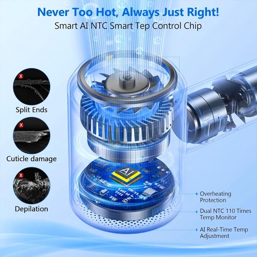 Hair Dryer, high-Speed Negative ion Low-Noise Hair Dryer, Equipped with a brushless Motor for Quick Drying, Temperature-Controlled, Quiet and Compact, Suitable for Home, Travel, and Hair Salons