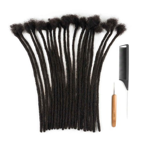 IIFLYDSFA 0.2cm Thickness loc Extensions Human Hair for Men/Women 10 Inch 60 Strands Human Hair Dreadlock Extensions Can Be Dyed and Bleached Soft Dreadlocks