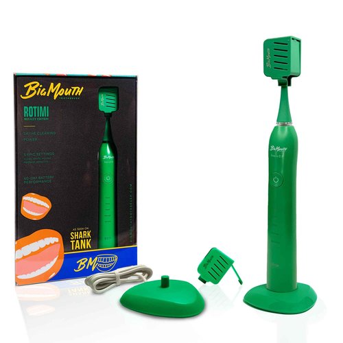Big Mouth Electric Toothbrush for Adults by Dr Bobbi (Patented) Travel Toothbrush Retain One Charge for 42 Days Ultrasonic Rechargeable 5 Modes & 2 Minutes Auto Timer Rotimi Royalty Edition (green)