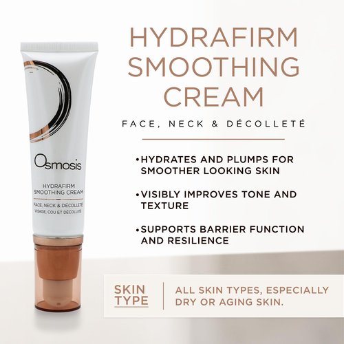 OSMOSIS Hydrafirm Smoothing Cream Hydrates, Plumps, and Improves Texture, Tone, and Skin Barrier Resilience, 2 fl oz