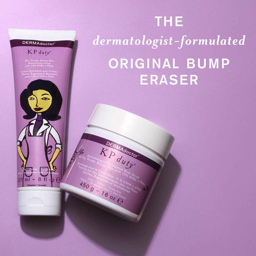 DERMAdoctor KP Bump Eraser Body Scrub and Lotion Kit Dermatologist Formulated Exfoliant | Keratosis Pilaris Treatment For Dry And Bumby Skin 10% AHAs + PHAs