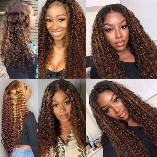 Habiliana Bundles Human Hair 20 22 24 Inch Jerry Curly Wave P4/30 Human Hair Bundles 11A Unprocessed Brazilian Virgin Quick Weave Hair Extensions for Black Women