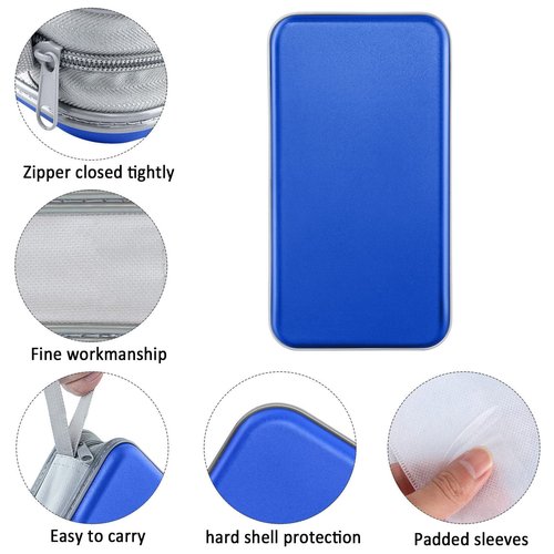 Siveit CD Case, DVD Case Holder 96 Capacity Hard Plastic CD DVD Disc Cases Storage Binder Wallet for Car Home Office Travel (Blue)