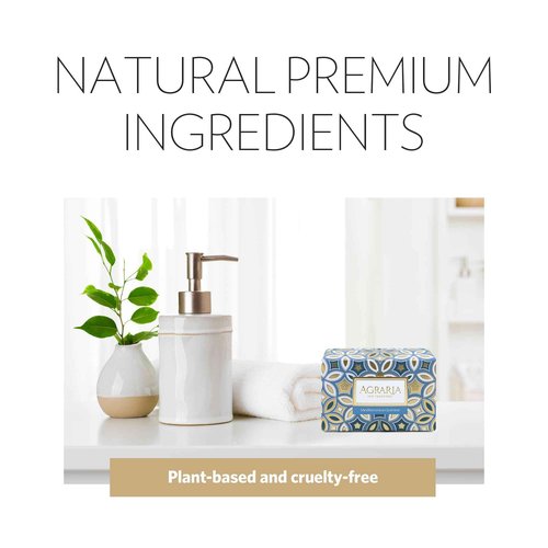 AGRARIA Luxury Bath Bar Soap Assorted Collection, Bitter Orange, Lemon Verbena, Mediterranean Jasmine Bar Soap for Men and Women, Skincare Gift Set