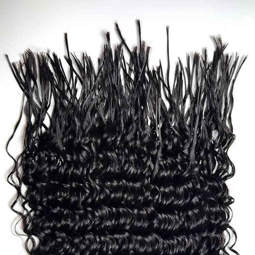 Pre Divided Bulk Human Hair for Boho Braids Deep Wave Bundles for Briding Brazilian Virgin Human Hair Curly Bulk Crochet Hair No Weft Extensions for Black Women 18Inch 640 Roots 200g