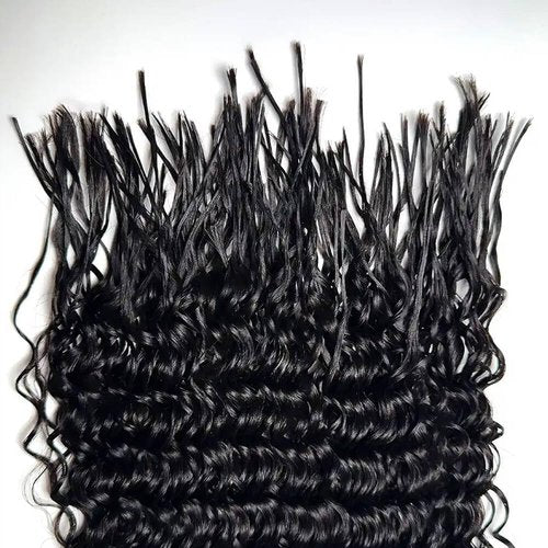 Pre Divided Bulk Human Hair for Boho Braids Deep Wave Bundles for Briding Brazilian Virgin Human Hair Curly Bulk Crochet Hair No Weft Extensions for Black Women 16Inch 640 Roots 200g