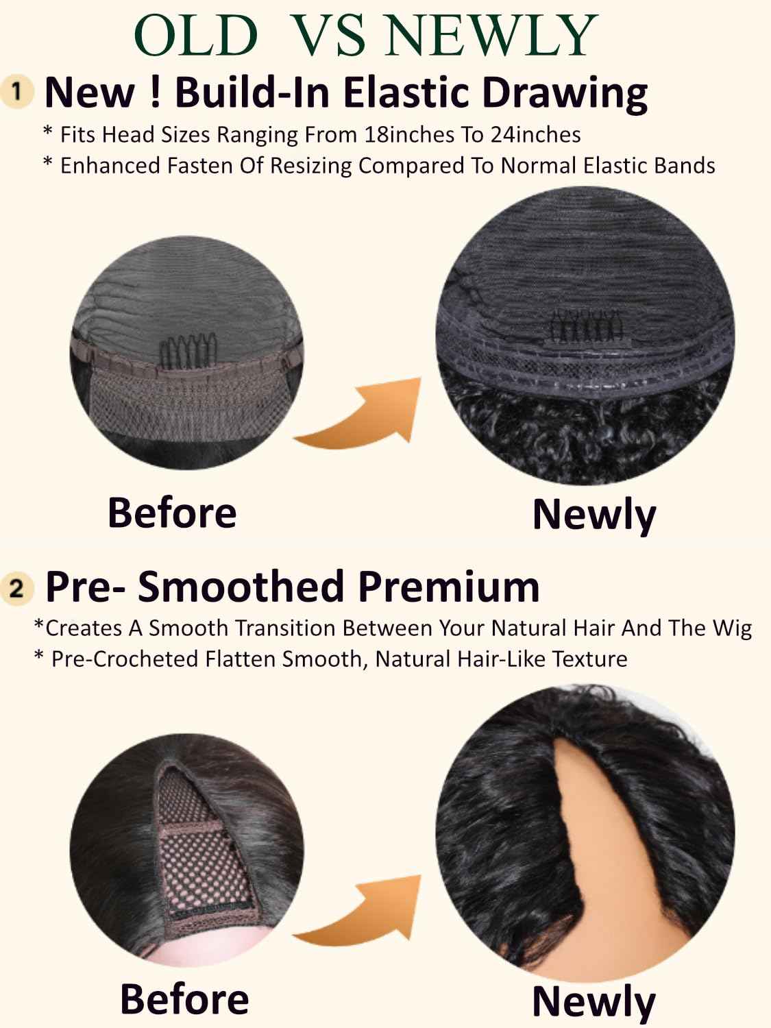 KLAIYI Ombre Brown V Part Wig Curly Human Hair Upgrade U Part Wig with Dark Roots Glueless Chestnut Brown Clip in Half Wig No Glue No Lace No Leave Out 30S Easy to Wear and Go Beginner Wig 150% 14Inch