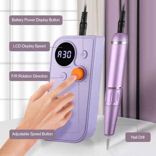 Cordless Rechargeable UV Nail Lamp & 30000RPM Portable Nail Drill