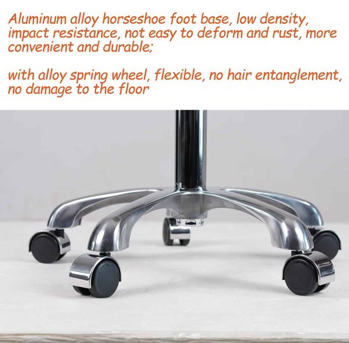 ZHAOYONGLI-End Tables Rolling Stool with Wheels, Heavy Duty Hydraulic Stainless Steel Stool for Shop Guitar Lab Tattoo Workbench Medical, Adjustable Swivel Chair (Silver)