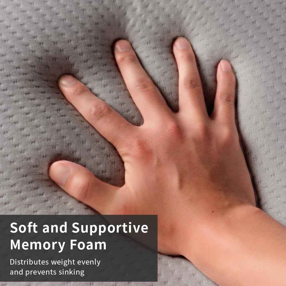 Grey Lash Bed Memory Foam Massage Table Topper, 73x29x2 inch, Removable Cover, Non-Slip, Elastic Bands