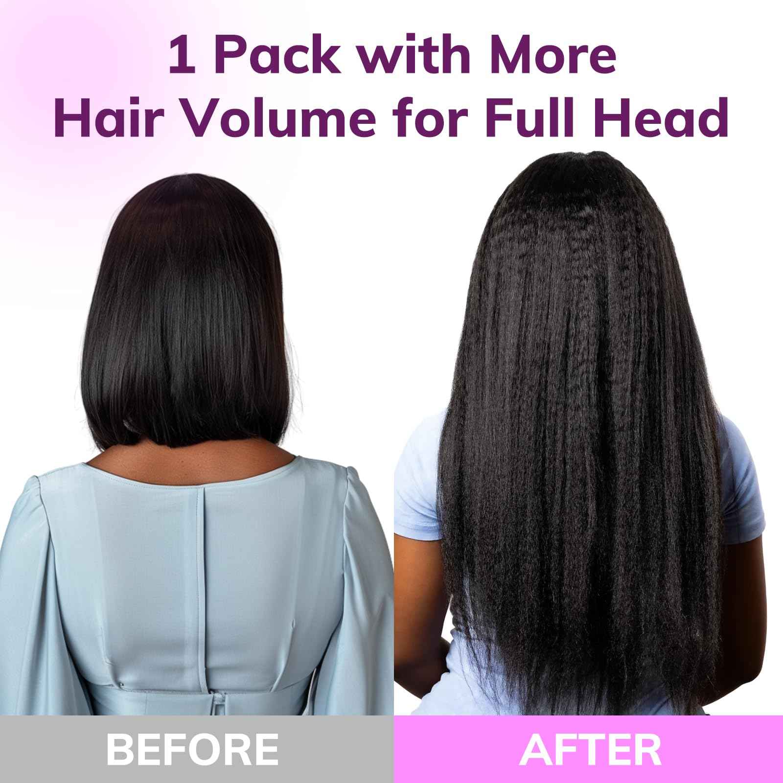 IDN BEAUTY Seamless Clip In Hair Extensions Human Hair, Kinky Straight 16 Inch 130g 9pcs Natural Black Remy Virgin Human Hair Seamless Clip Ins For Black Women PU Weft Invisible Edge