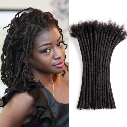 Originea 0.4cm and 0.6cm 0.8cm Width Options 6-18 Inch 100% Human Hair Loc Extension Full Handmade Permanent Locs Can Be Dyed and Bleached for Women Men Kids Dreadlock Extensions Real Human Hair