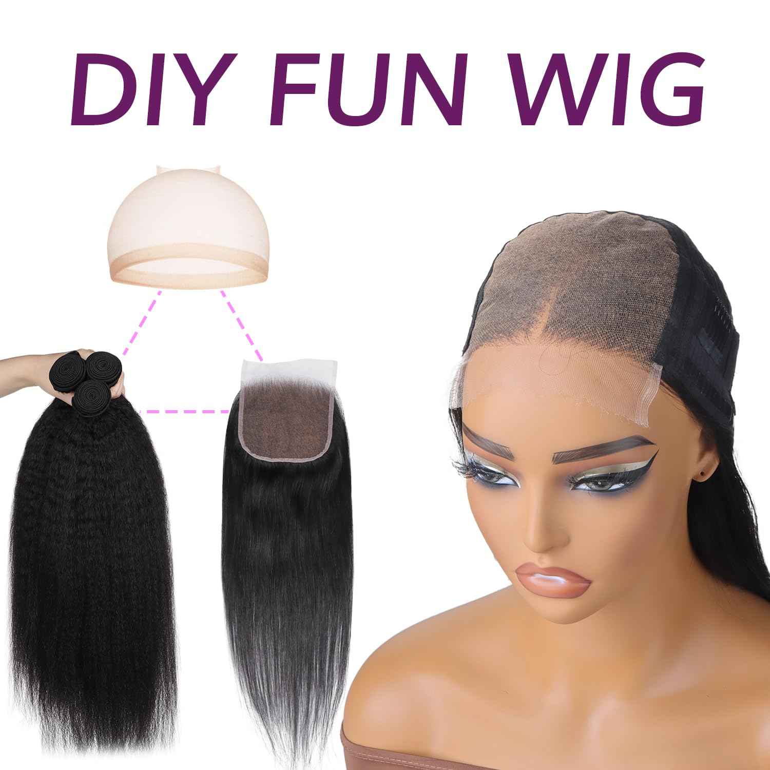 IDN BEAUTY 15A Cambodian Raw Human Hair Bundles Natural Black Weave Bundles Unprocessed Raw Hair Bundles Double Weft Full-Length Strands Full Thick Ends KS YK Human Hair 22 Inch