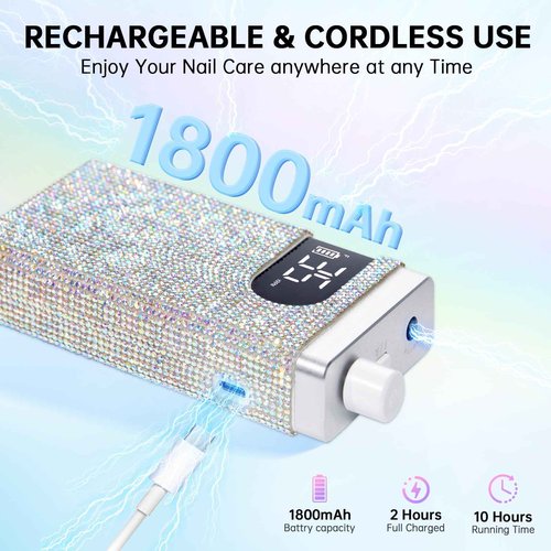 CHRISTINE SHELLY Rechargeable UV LED Nail Lamp & Professional Rechargeable Nail Drill Machine, Manicure Pedicure Tool