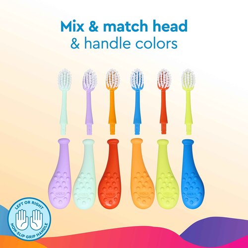 RADIUS Big Kidz Forever Brush with Replaceable Head Toothbrush for Children, 6 Years and Up, BPA Free ADA Accepted for Growing Teeth and Gums - Right and Left Handed, Extra Soft