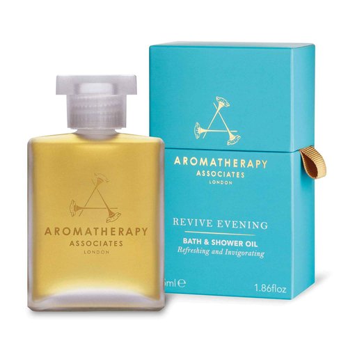 Aromatherapy Associates Revive Evening Bath and Shower Oil – Natural Hydrating Oil with 3 Essential Oils to Refresh Mind, Body, and Spirit (1.86 oz)