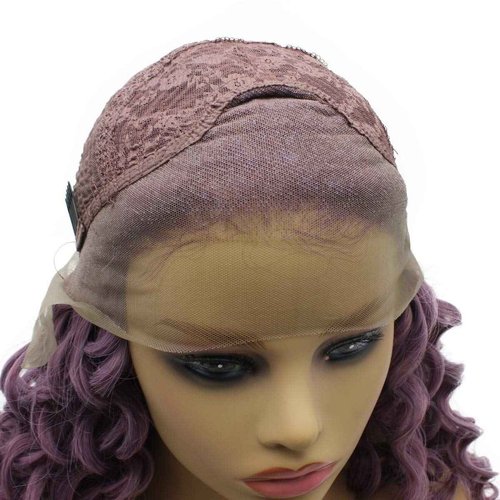 Iwona Long Curly Lavender Purple Natural Lace Front Wig Heat Resistant Fiber Hair