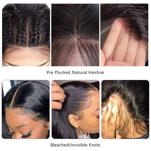 Aaliweya 5x5 HD Transparent Lace Closure Wigs Human Hair Body Wave 5x5 Closure Wigs for Women 150% Density Glueless Wigs Pre Plucked Soft and Smooth Natural Black Color 18 inch