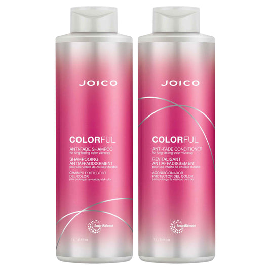 Joico Colorful Anti-Fade Shampoo and Conditioner | For Color-Treated Hair | Preserve Hair Color & Vibrancy Long-Term | Boost Shine & Reduce Breakage | Sulfate Free | With Camellia Oil & Pomegranate