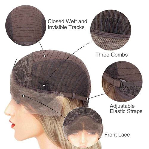 Angle Lucky Cosplay Colorful Wig for Women Synthetic Lace Front Wig Long Wavy Blonde Omber Pink Blue Glueless Wig Heat Resistant Fiber Drag Queen Party Wigs 24Inch