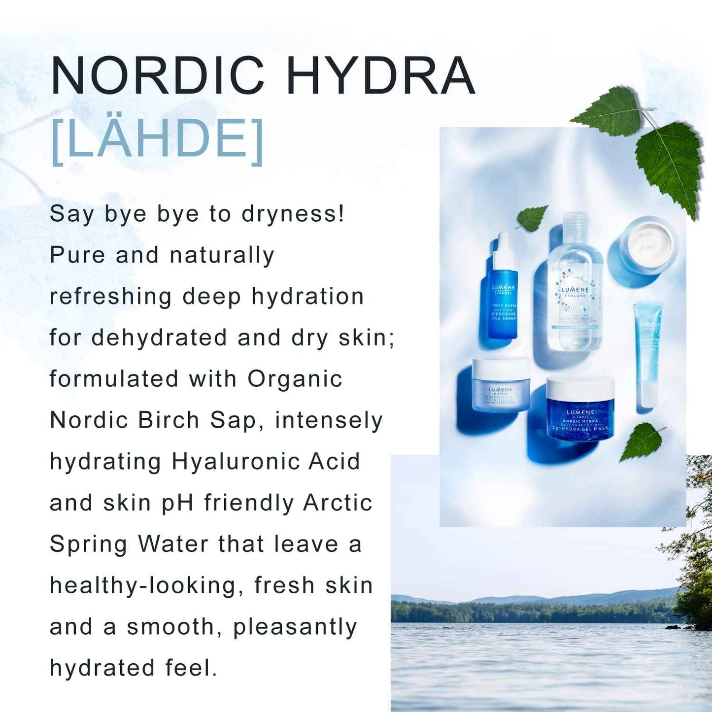 Lumene [Lähde] Nordic Hydra Intense Hydration Facial Moisturizer - Lightweight Plumping Face Cream for Dry Skin - Enriched with Arctic Spring Water + Hyaluronic Acid for Instant Moisture (50 ml)