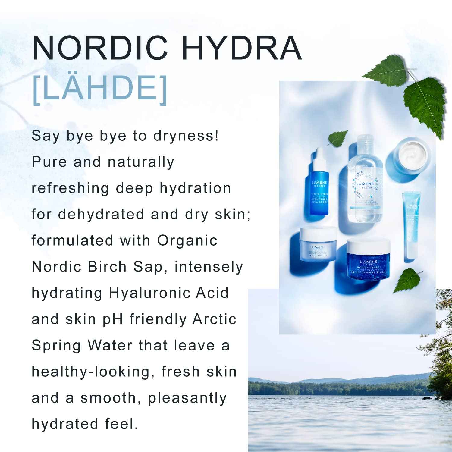 Lumene [Lähde] Nordic Hydra Oxygen Recovery 72HR Hydra Gel Mask - Cooling + Hydrating Face Mask - Recharges Dry, Dehydrated Skin with Organic Nordic Birch Sap + Pure Arctic Spring Water (150ml)