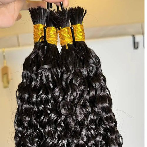 Pre Divided Bulk Human Hair for Boho Braids Deep Wave Bundles for Briding Brazilian Virgin Human Hair Curly Bulk Crochet Hair No Weft Extensions for Black Women 16Inch 640 Roots 200g