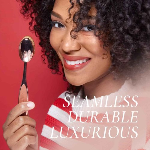 Artis Elite Oval 7 Blonde Fibre Brush – Professional Dense Makeup Applicator for Foundation, Creams, Powders, BB cream, SPF and Contour, Airbrush finish, Color Rose Gold