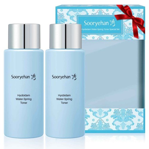 Sooryehan Water Spring Toner Gift Set (8.5fl oz, Pack of 2) - Hydrating, Nutrient-Rich Toner for Conditioning. Korean Skincare by LG Beauty. Fermented Ginseng, Hyaluronic Acid, Amino Acid.