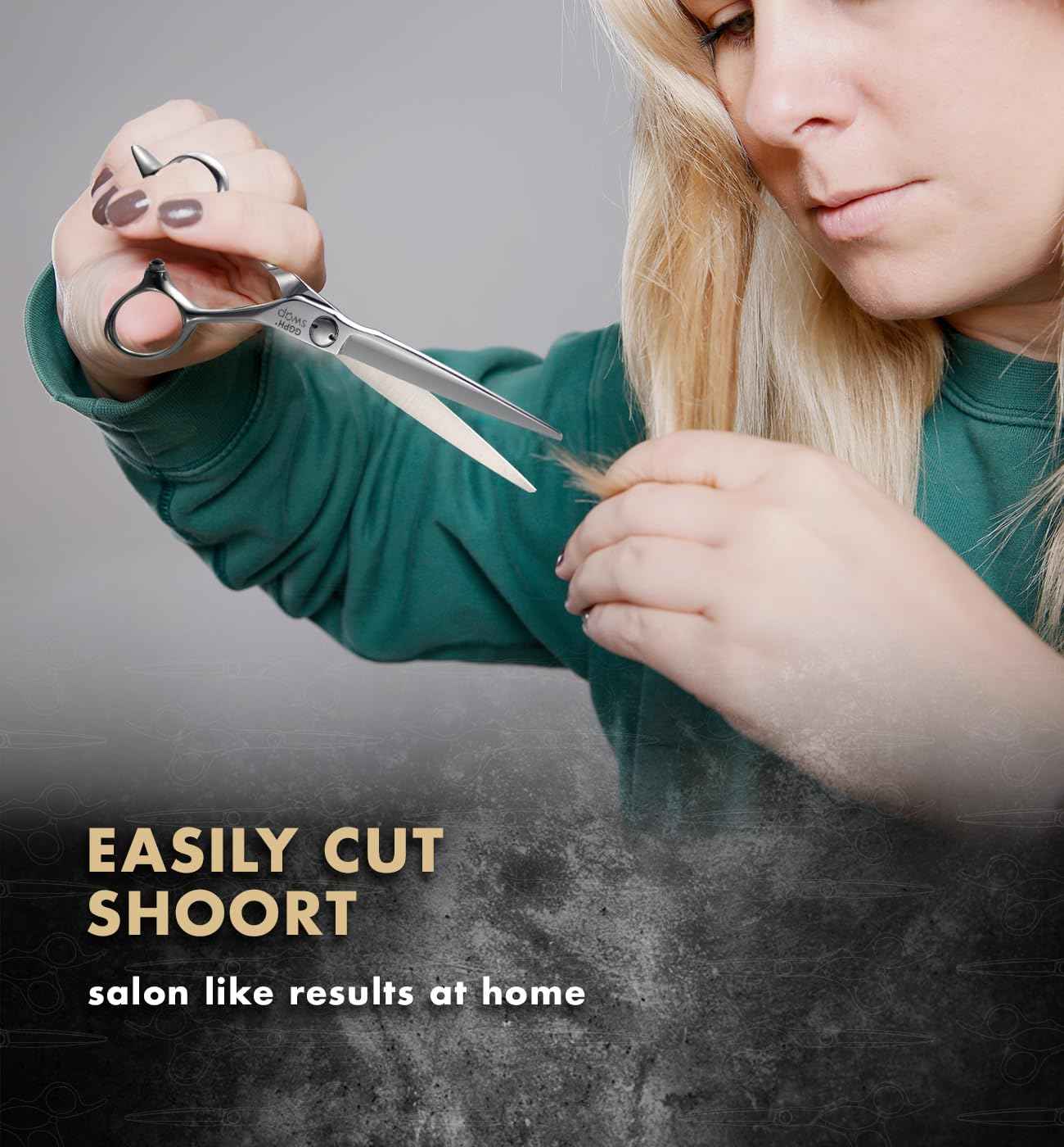 GGPH Professional Ergonomic Hair Cutting Scissors - SUS440C & Cobalt Stainless Steel Barber Shears - Fine Adjustment Tension - Premium Shears for Hair Cutting (6.0 Inches)