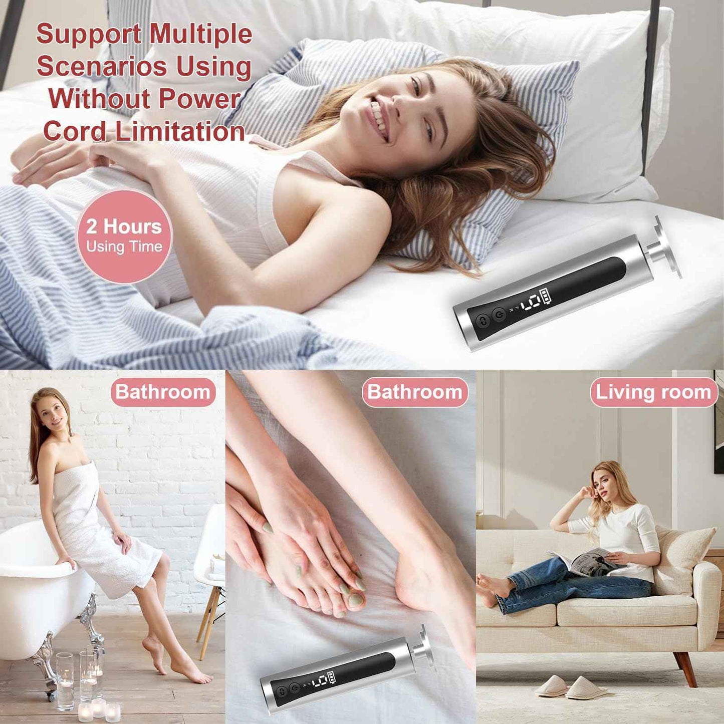 2 in 1 Electric Foot Callus Remover - with Nail Drill File, Aluminum Alloy, 11000RPM, 9 Speeds, with Digital Display, 10 Grinding Heads & 20pcs Sandpaper Discs,Cordless Rechargeable(Silver)